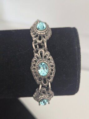 Antique D Pollak Panel Bracelet
